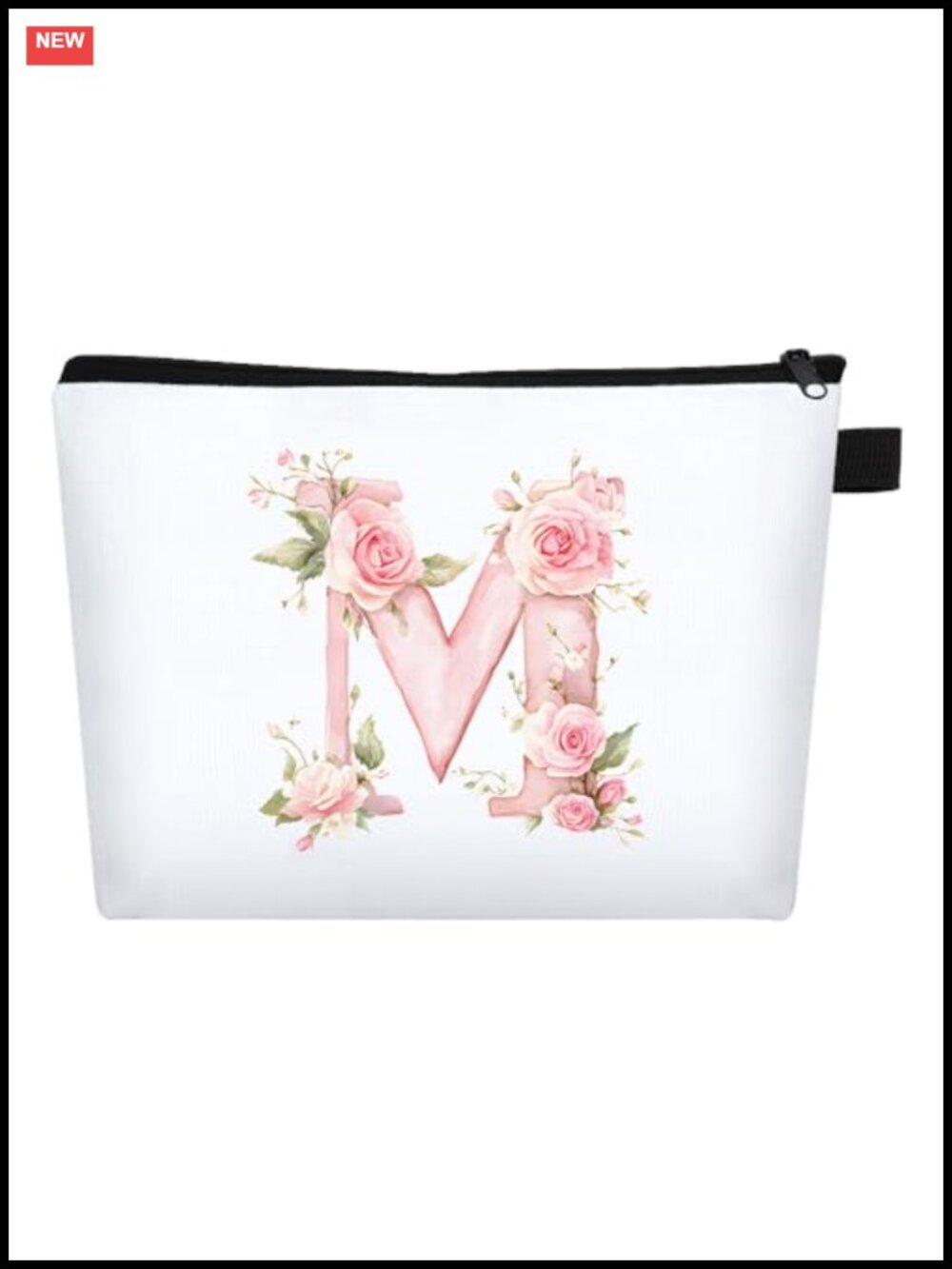Personalized A-Z Initial Canvas Makeup Bag Bridesmaid Gift Travel Cosmetic Pouch